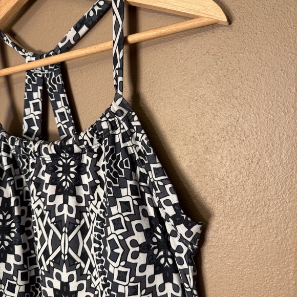 prAna Cali Dress Black & White Kaleidoscope Geometric Print Size XL Racerback - Picture 8 of 16